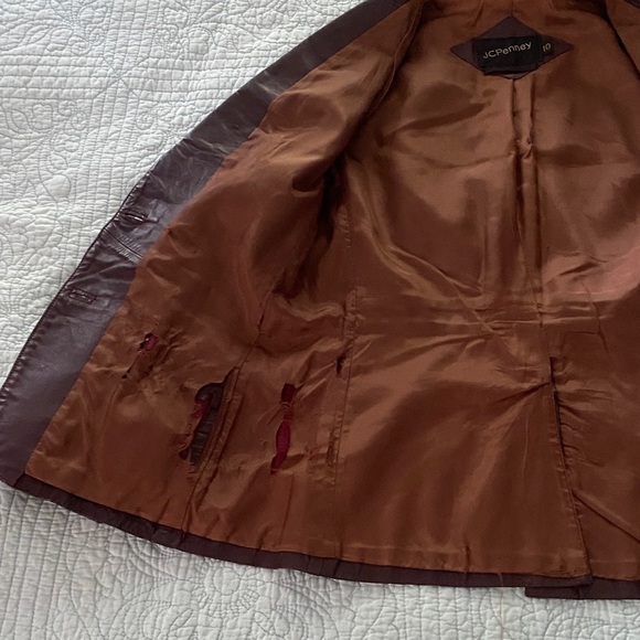 JCPenney Rich Brown Leather Blazer - Picture 4 of 4
